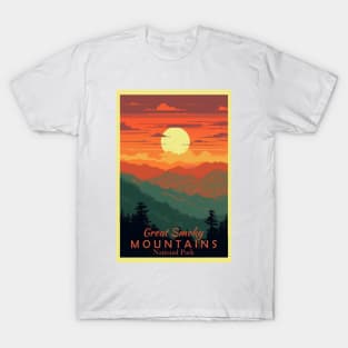 Great Smoky Mountains national park vintage travel poster T-Shirt